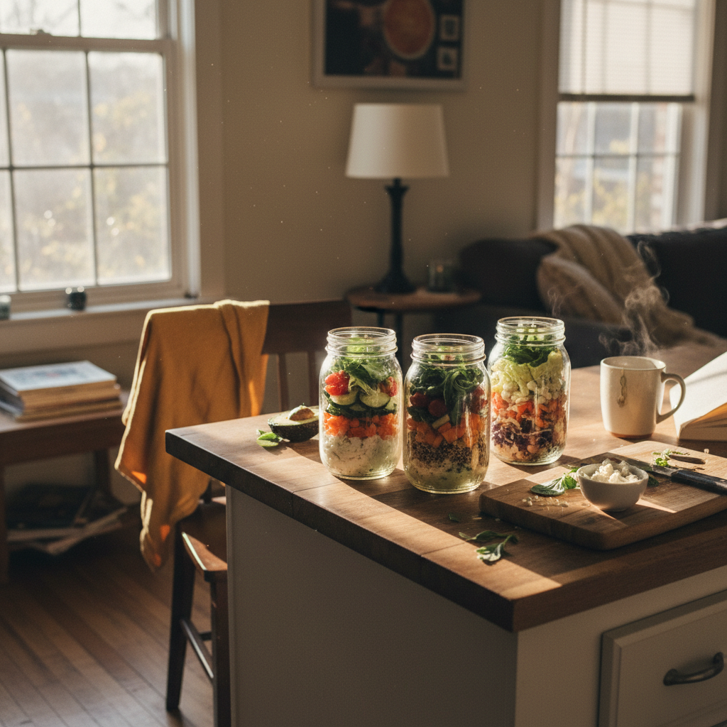 3. Mason Jar Salad Layering Technique