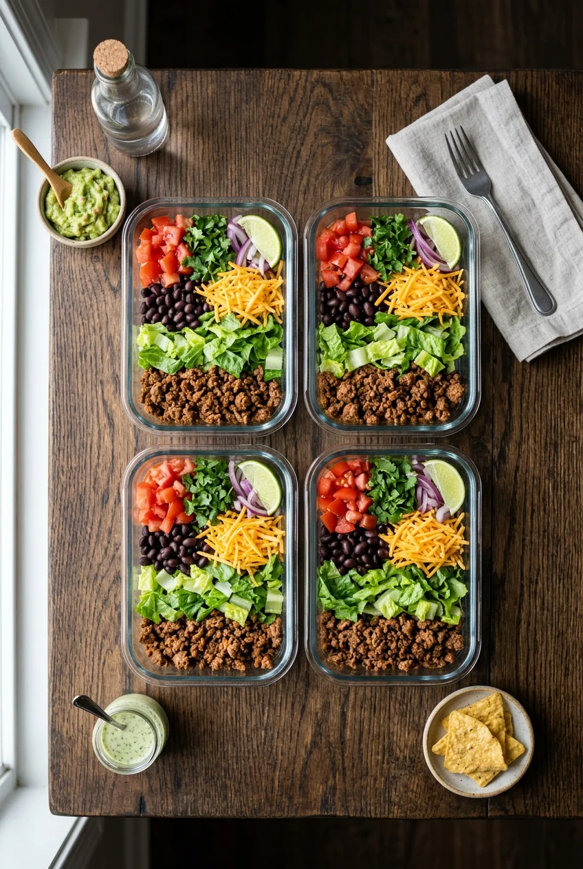 taco salad meal prep - 8 Taco Salad Meal Prep That Actually Work